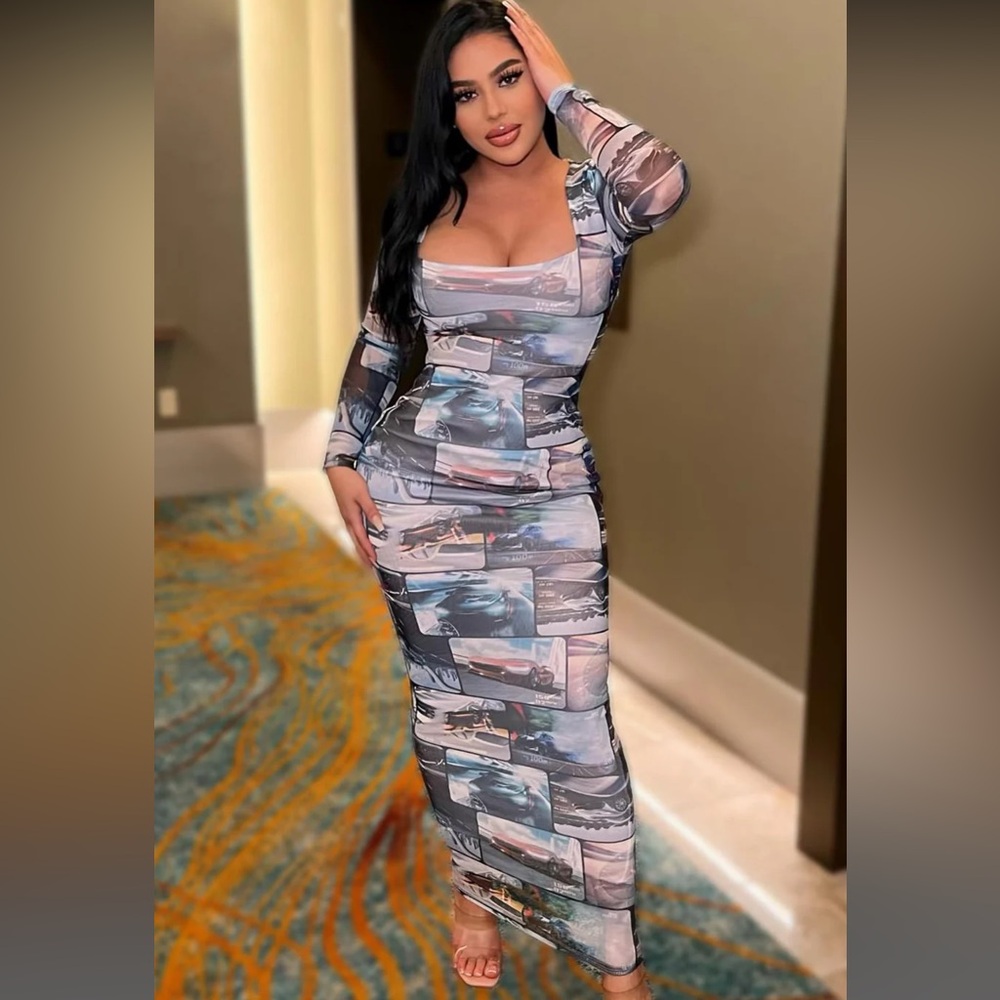 SOLD ❌Fashion nova mesh maxi dress size S